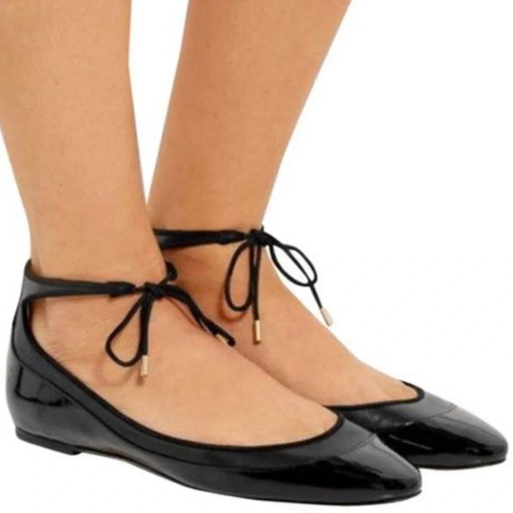 ✨ HP ✨ JIMMY CHOO TYLER BALLET FLAT W/ANKLE TIE (39) - Picture 2 of 13